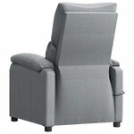 vidaXL Fauteuil de massage Gris clair Tissu