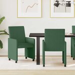 vidaXL Chaises de Salle à Manger avec Roues 2 Pièces Vert gris
