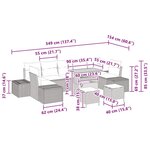 vidaXL Ensemble de canapé de jardin 10 Pièces Beige Poly rotin