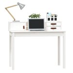 vidaXL Bureau Blanc 110x50x93 cm Bois massif de pin