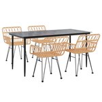 vidaXL Ensemble à manger de jardin 5Pièces Résine tressée