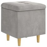 vidaXL Pouf de rangement Gris clair 40 x 40 x 45 cm Velours