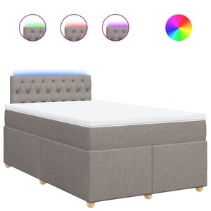 vidaXL Sommier à lattes de lit avec matelas taupe 120x190 cm tissu