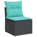 vidaXL Salon de jardin 6 Pièces avec coussins noir résine tressée