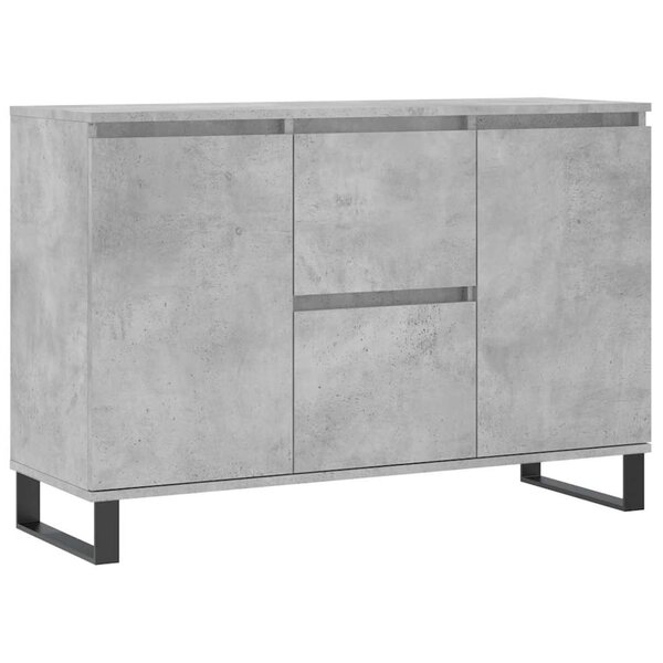 vidaXL Buffet gris béton 101 5x35x70 cm bois d'ingénierie