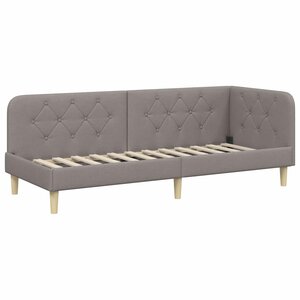 vidaXL Cadre de lit d'angle avec tête de lit Taupe 80 x 200 cm tissu