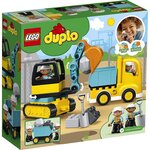 Lego 10931 duplo le camion et la pelleteuse  engin de chantier jouet pour les enfants de 2 ans et +