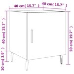 vidaXL Table de chevet blanc 40x40x50 cm bois d’ingénierie