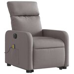 vidaXL Fauteuil inclinable de massage électrique Taupe Tissu
