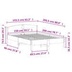 vidaXL Cadre de lit sans matelas blanc 150x200 cm bois de pin massif