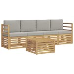vidaXL Ensemble de canapés d'extérieur 5 pc Blanc et gris clair