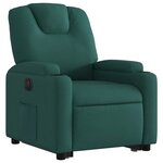 vidaXL Fauteuil inclinable électrique vert foncé tissu