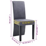 vidaXL Chaises à manger lot de 4 gris similicuir daim