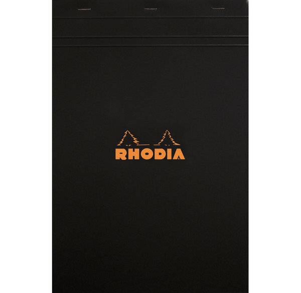 Bloc agrafé Rhodia N°19 21x31 8 cm 80 feuillets ligné avec marge 80g - Noir RHODIA