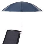 vidaXL Parapluie avec pince 2 Pièces Bleu marine Ø 105 x 86 cm