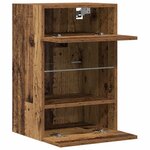 vidaXL Meubles muraux avec lumières LED pour TV 2 Pièces vieux bois 40x30x60 5cm