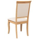 vidaXL Chaises à manger coussins 2 Pièces naturel bois massif caoutchouc