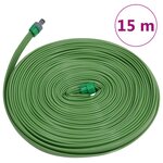 vidaXL Tuyau d'arrosage à 3 tubes vert 15 m PVC