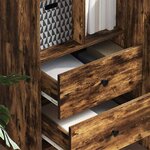 vidaXL Haut Armoire Chêne fumé 45 5 x 34 x 127 cm Bois d'ingénierie