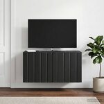 vidaXL Meuble TV mural 59 5 x 31 x 30 cm Noir Bois d'ingénierie