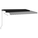 vidaXL Auvent automatique capteur de vent et LED 400x350 cm Anthracite