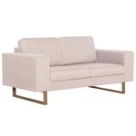 vidaXL Ensemble de canapé 2 Pièces tissu crème