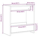 Table d'appoint vidaXL en chêne noir 50x26x50 cm en bois d'ingénierie