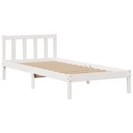 vidaXL Lit bibliothèque sans matelas blanc 75x190cm bois de pin massif