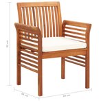 vidaXL Ensemble à manger d'extérieur 9 Pièces et coussins Acacia solide