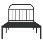 vidaXL Cadre de lit métal sans matelas avec tête de lit noir 100x200cm