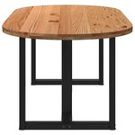 vidaXL Table à manger marron clair bois de chêne massif ovale
