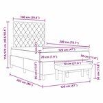 vidaXL Lit à ressorts avec matelas Rose 120 x 200 cm Velours