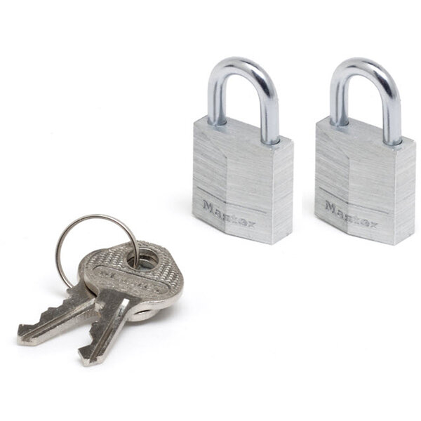 Lot de 2 Cadenas à Clé en Aluminium Massif  Gris