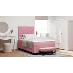 vidaXL Lit à ressorts avec matelas Rose 120 x 200 cm Velours