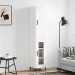 vidaXL Buffet haut Blanc 34 5x34x180 cm Bois d'ingénierie