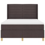 Lit Box Spring vidaXL avec Matelas - Brun Foncé  140x200 cm  Tissu