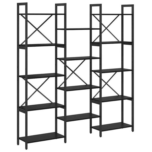 vidaXL Étagère Chêne noir 156 x 25 x 167.5 cm Bois d'ingénierie