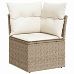 vidaXL Ensemble de canapé de jardin 12 Pièces Beige polyrotin