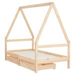 vidaXL Cadre de lit pour enfant et tiroirs 80x160cm bois de pin massif