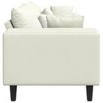 vidaXL Canapé en velours avec coussin Crème 208 cm Velours