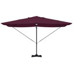 vidaXL Parasol Roma à Bras Déporté Rouge et Noir 352 x 251 x 265 cm