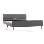 vidaXL Cadre de lit Gris clair Tissu 160 x 200 cm