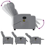 vidaXL Fauteuil de massage inclinable Gris clair Tissu