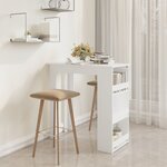 vidaXL Table de bar rangement Blanc 102x50x103 5 cm Bois d'ingénierie