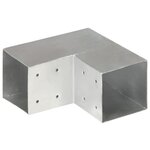 vidaXL Connecteurs de poteau 4Pièces Forme en L Métal galvanisé 101x101mm