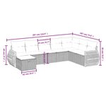 vidaXL Salon de jardin 8 Pièces avec coussins gris clair résine tressée