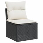 vidaXL Salon de jardin 6 Pièces avec coussins noir résine tressée