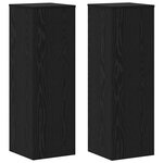 vidaXL Supports de plantes - 2 Pièces - Chêne noir - 33 x 33 x 100 cm - Bois reconstitué