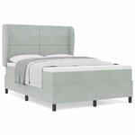 vidaXL Lit à ressorts et matelas gris clair 140x200 cm en velours