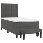 vidaXL Sommier à lattes de lit et matelas Gris foncé 90x190 cm Velours